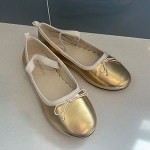 Girls J Crew flats- gold ballet style flat